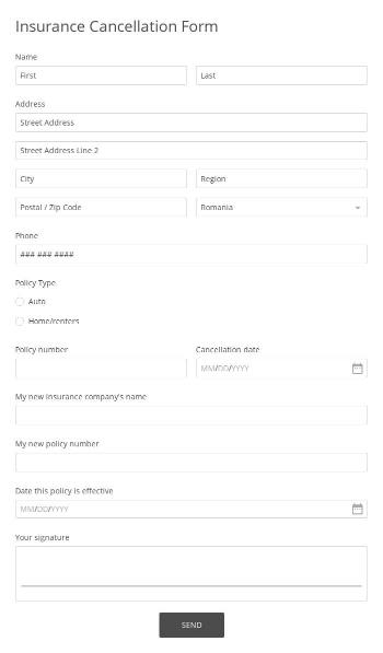 Free Forms Insurance Cancellation Form