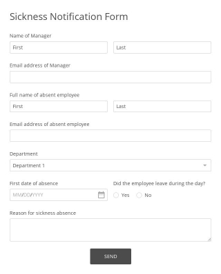 Sickness Notification Form